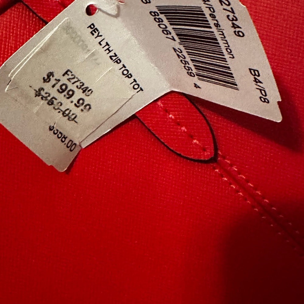 Coach Peyton Leather Zip Top Tote – Persimmon Red (New with Tags) - Picture 9 of 10